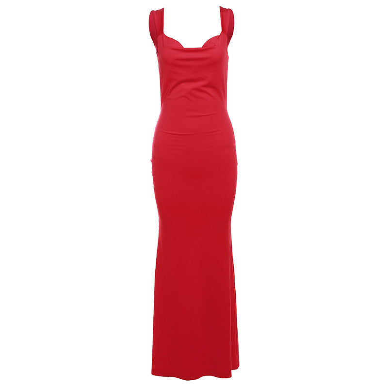 Women's Fashion Spaghetti Strap Backless Bodycon Dress