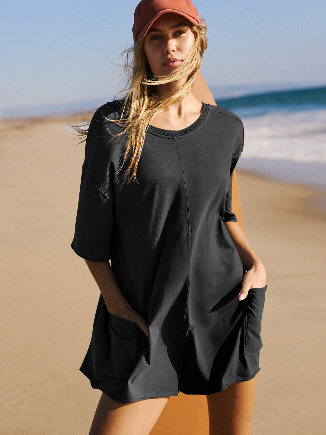 Summer New Loose Fit Casual Romper, Sexy Backless Jumpsuit