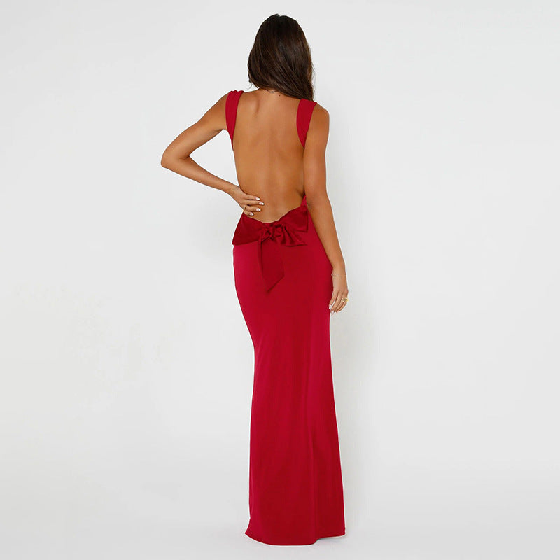 Women's Fashion Spaghetti Strap Backless Bodycon Dress