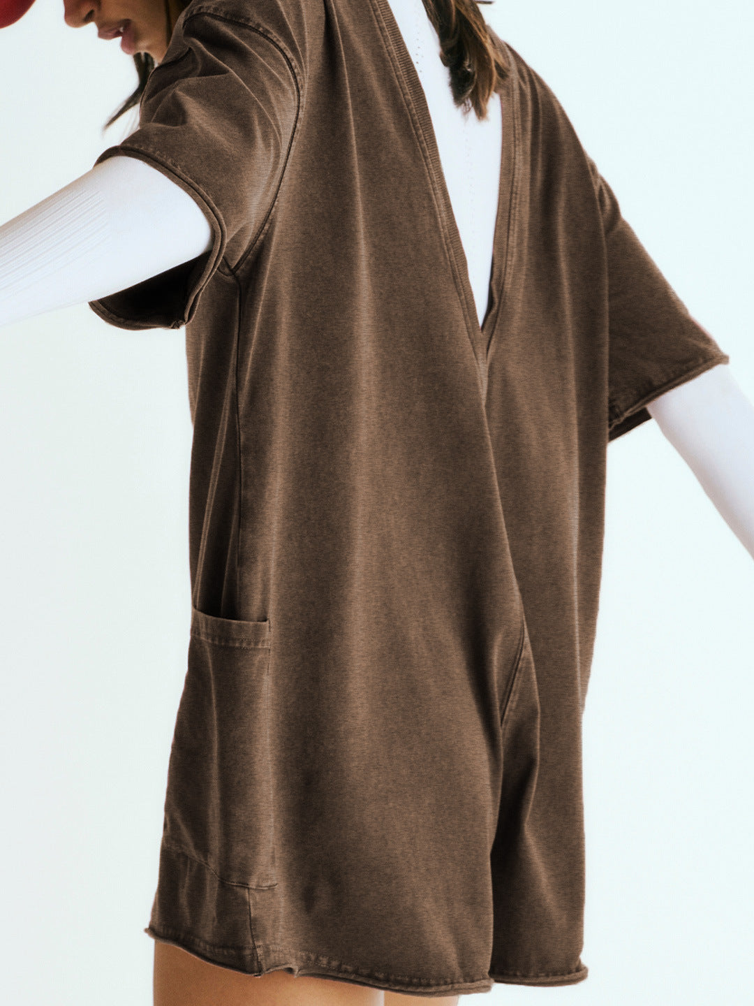 Summer New Loose Fit Casual Romper, Sexy Backless Jumpsuit