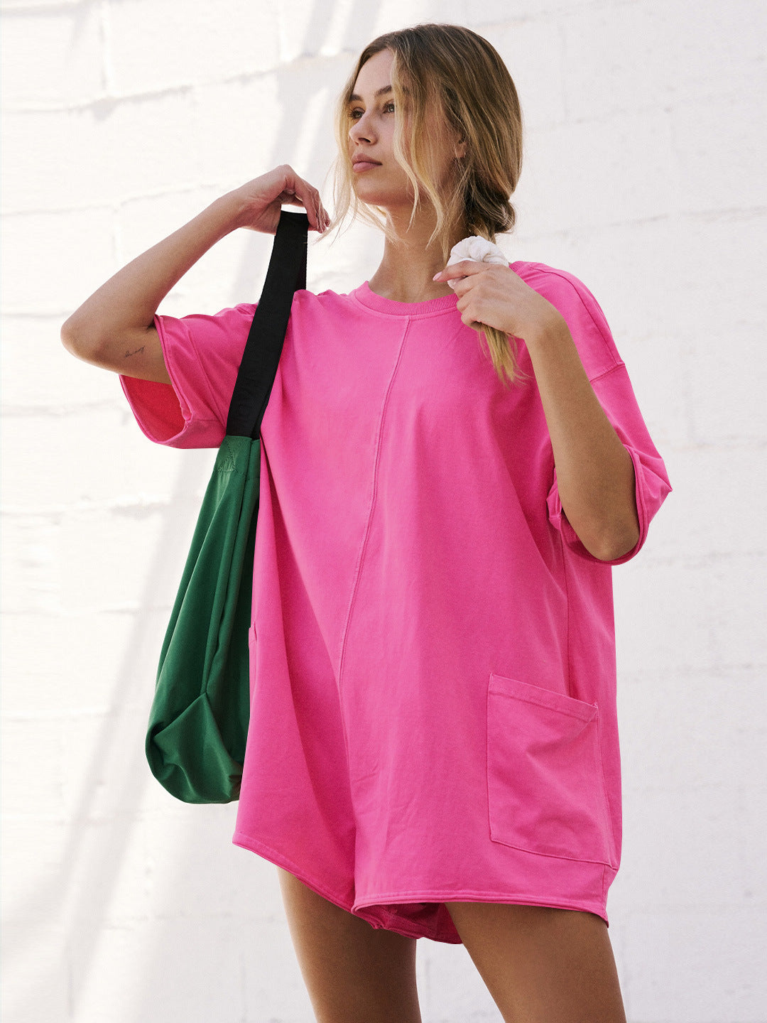 Summer New Loose Fit Casual Romper, Sexy Backless Jumpsuit