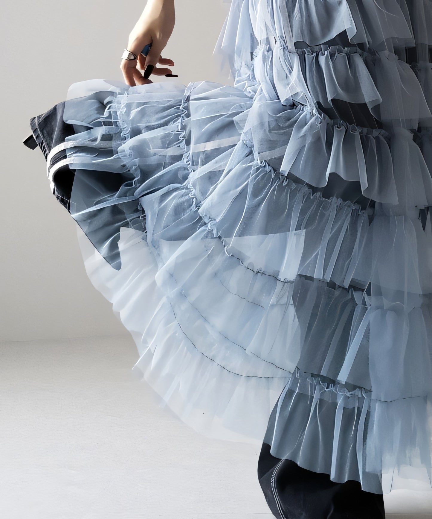 Women's Layered Elastic Waist Puff Tulle A-line Skirt, Sheer Mesh Design for All Occasions