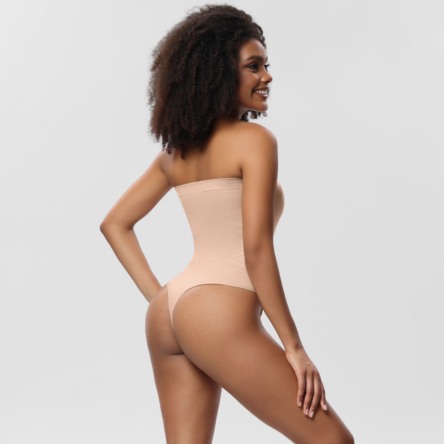 Removable-Strap Push Up Bustier Body Shaping Jumpsuit