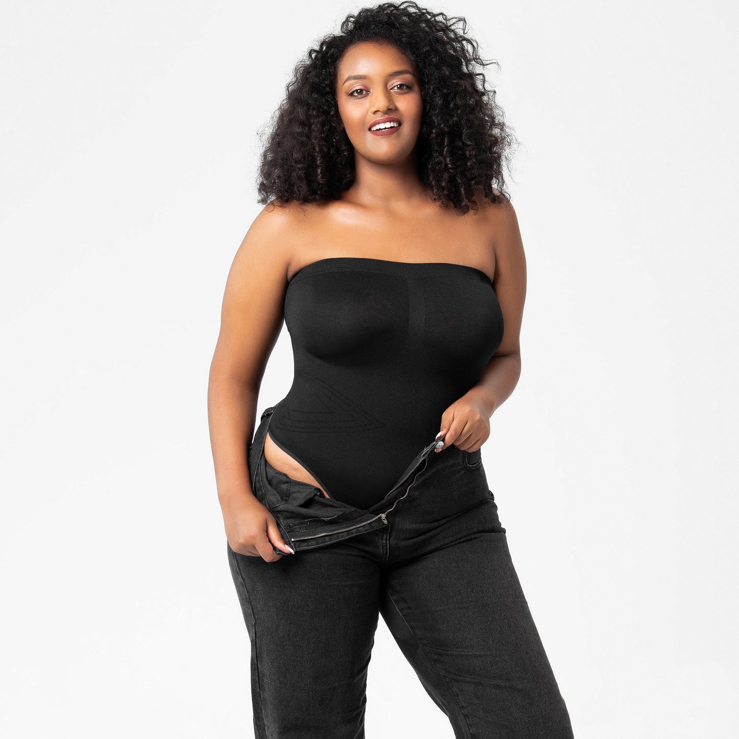Removable-Strap Push Up Bustier Body Shaping Jumpsuit