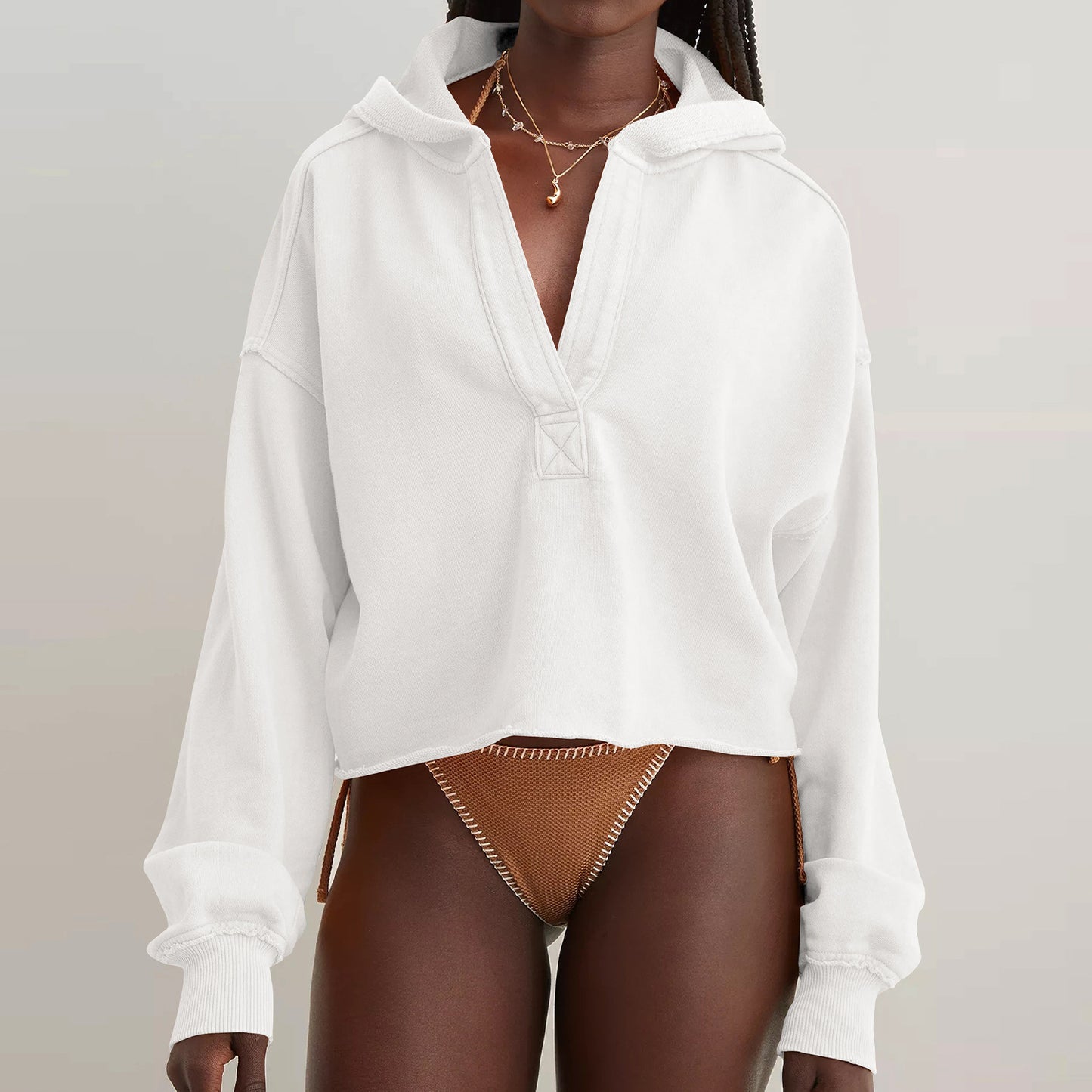 Women's Hooded Loose Pullover Sweatshirt