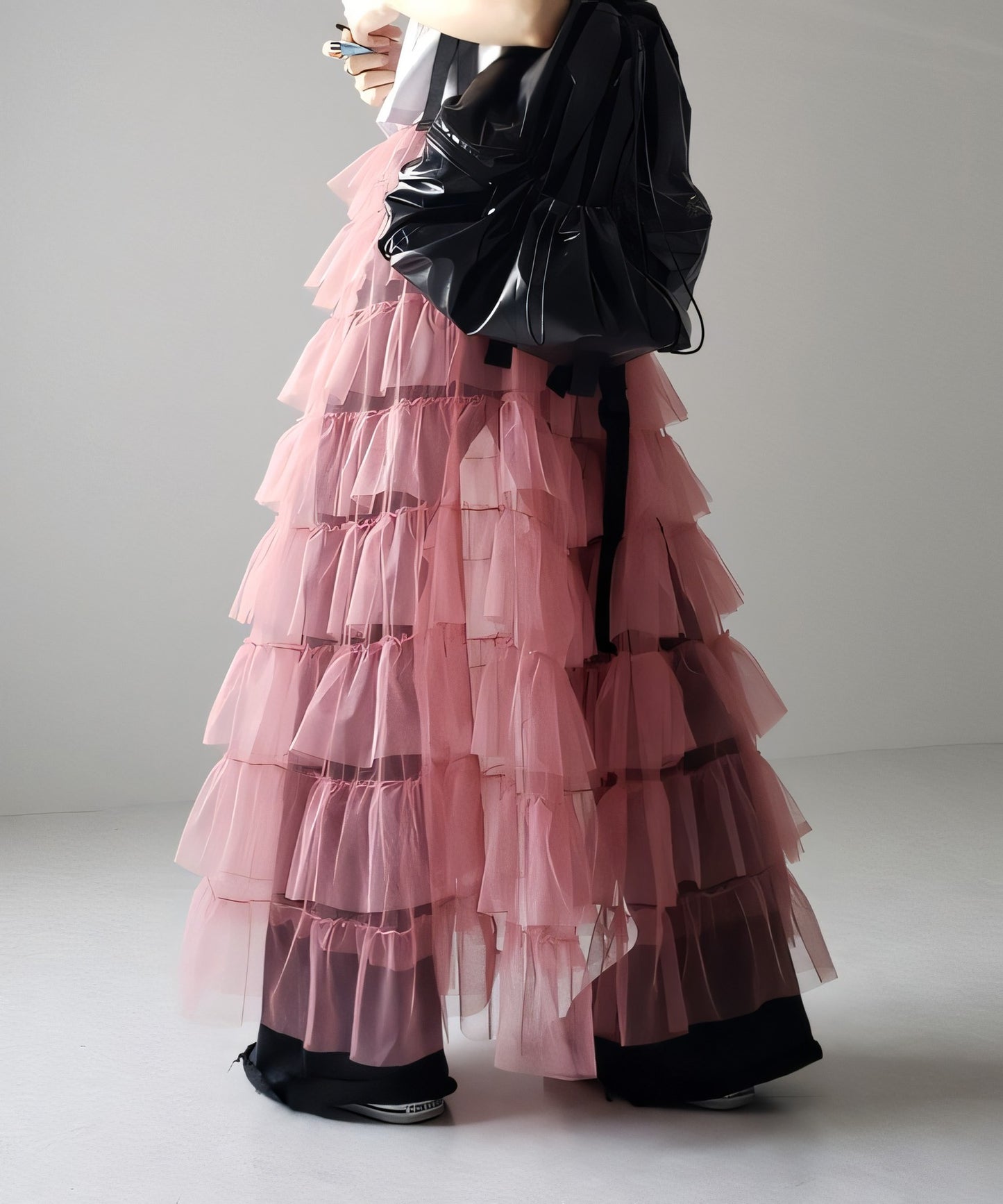 Women's Layered Elastic Waist Puff Tulle A-line Skirt, Sheer Mesh Design for All Occasions