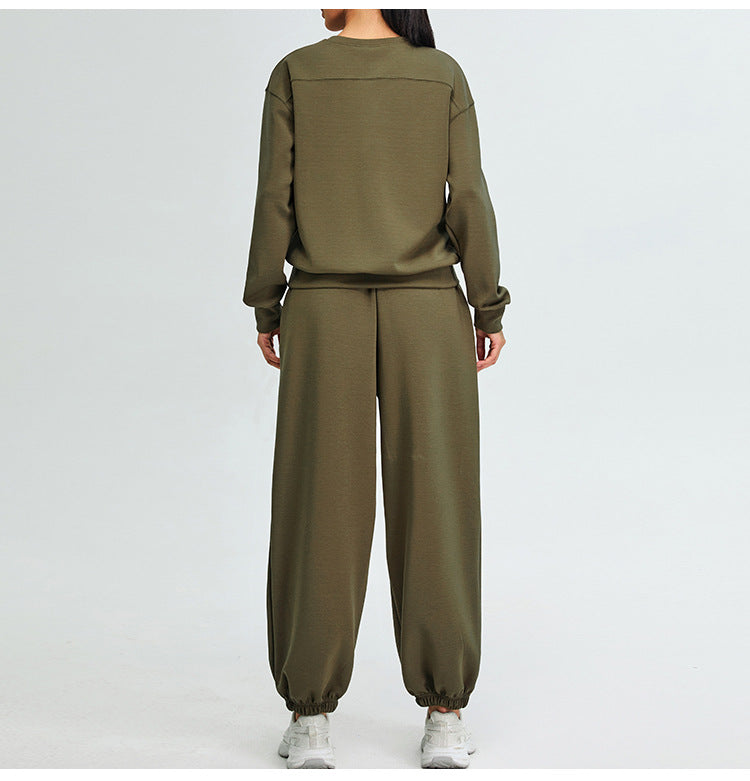Women's high waist modal cotton cuffed running pants