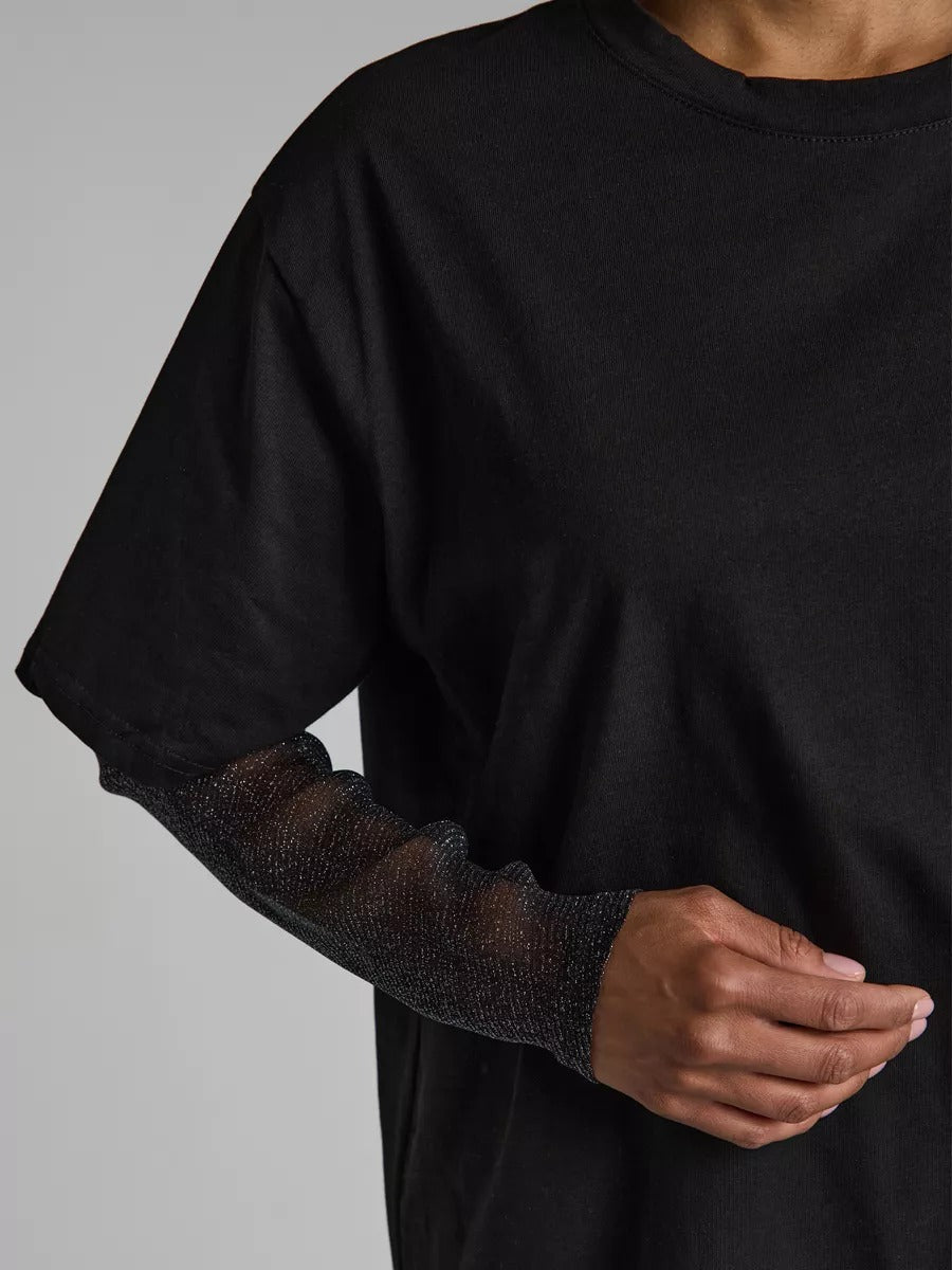 Summer Chic: Mesh Panel Long Sleeve T-shirt - Loose-Fit Sun Protection Top