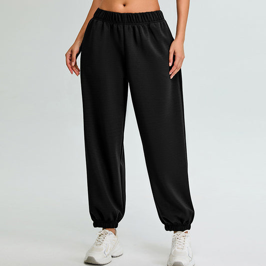 Women's high waist modal cotton cuffed running pants