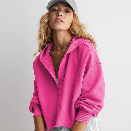 Women's Hooded Loose Pullover Sweatshirt