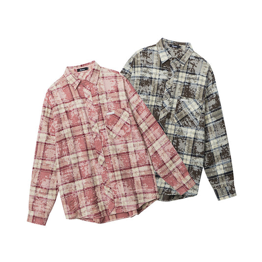 Women's Vintage Plaid Design Casual Loose Fit Shirt, Retro College Style
