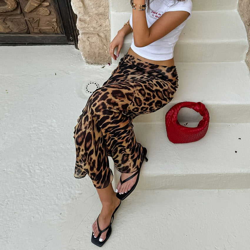 Summer Classic Leopard Print Mid-Waist Bodycon Mermaid Skirt