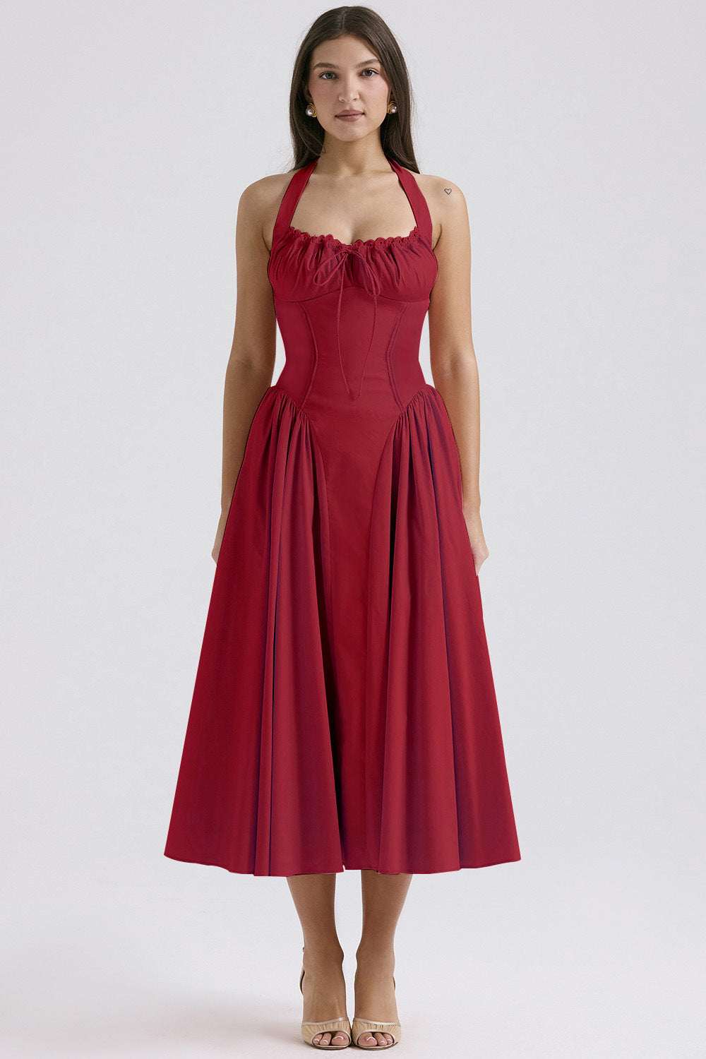 Women's Summer Fashion Floral Halter Lace Dress
