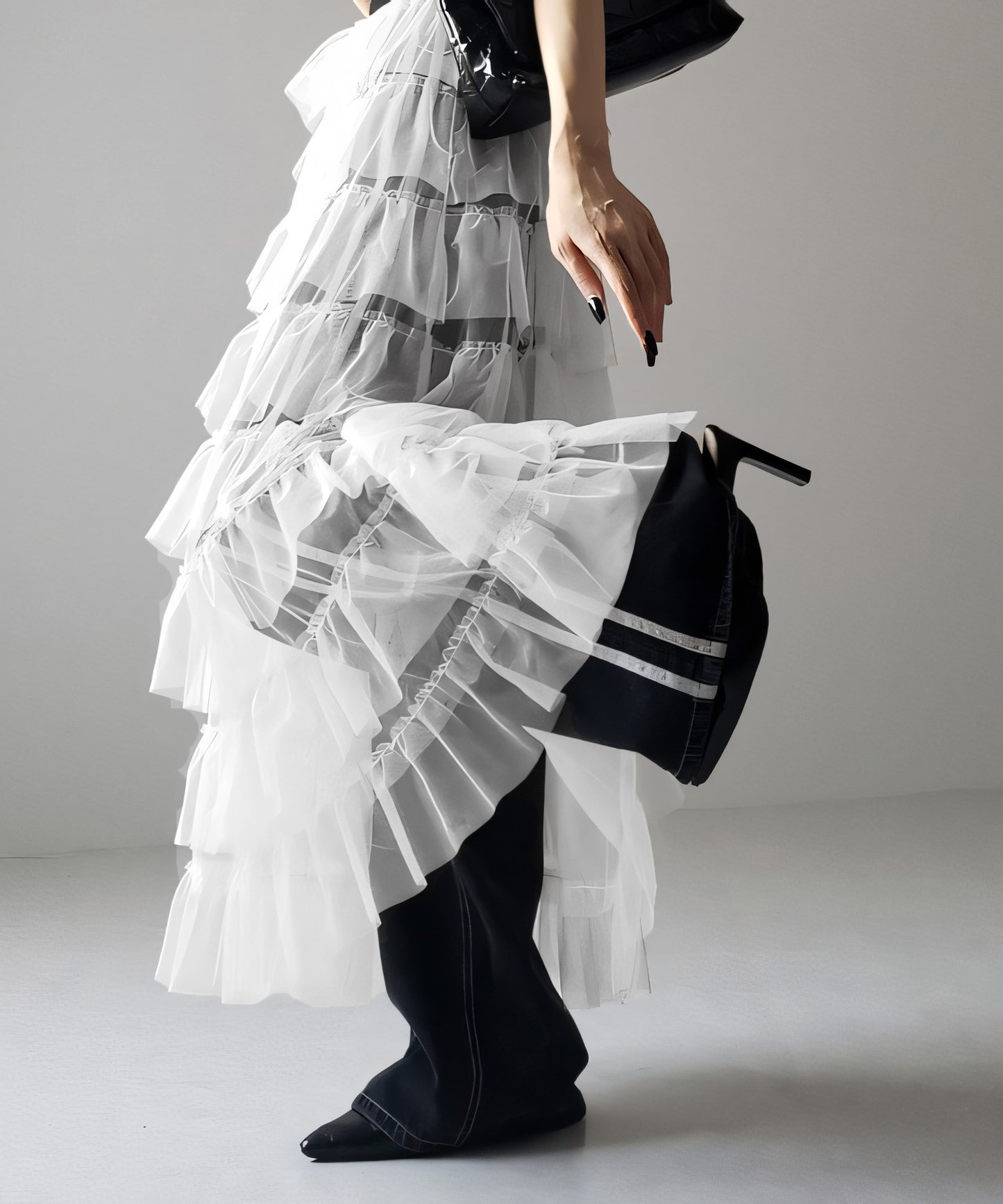 Women's Layered Elastic Waist Puff Tulle A-line Skirt, Sheer Mesh Design for All Occasions