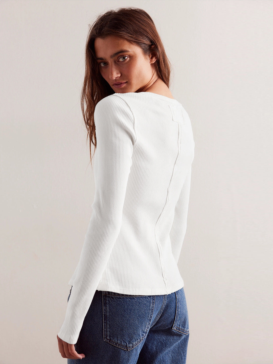 Women's Solid Slim Fit Long Sleeve Ribbed Knit Cardigan