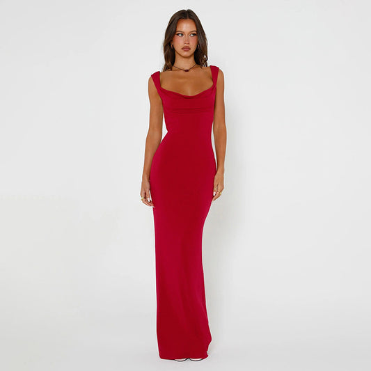 Women's Fashion Spaghetti Strap Backless Bodycon Dress