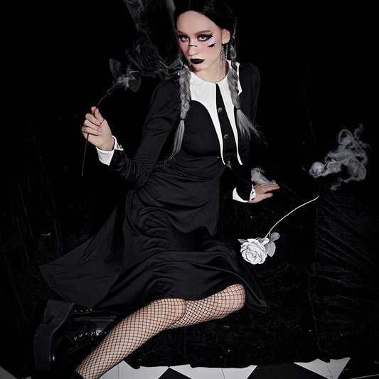 Womens Wednesday Addams Dress Costume
