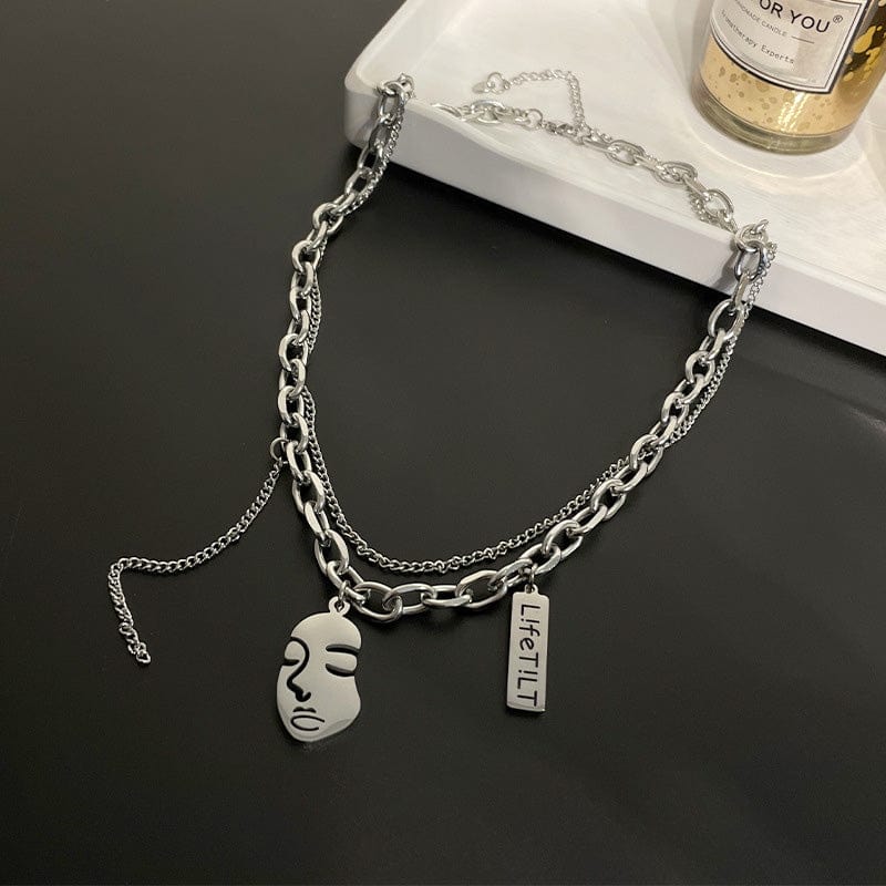Silver Chain Punk Necklace