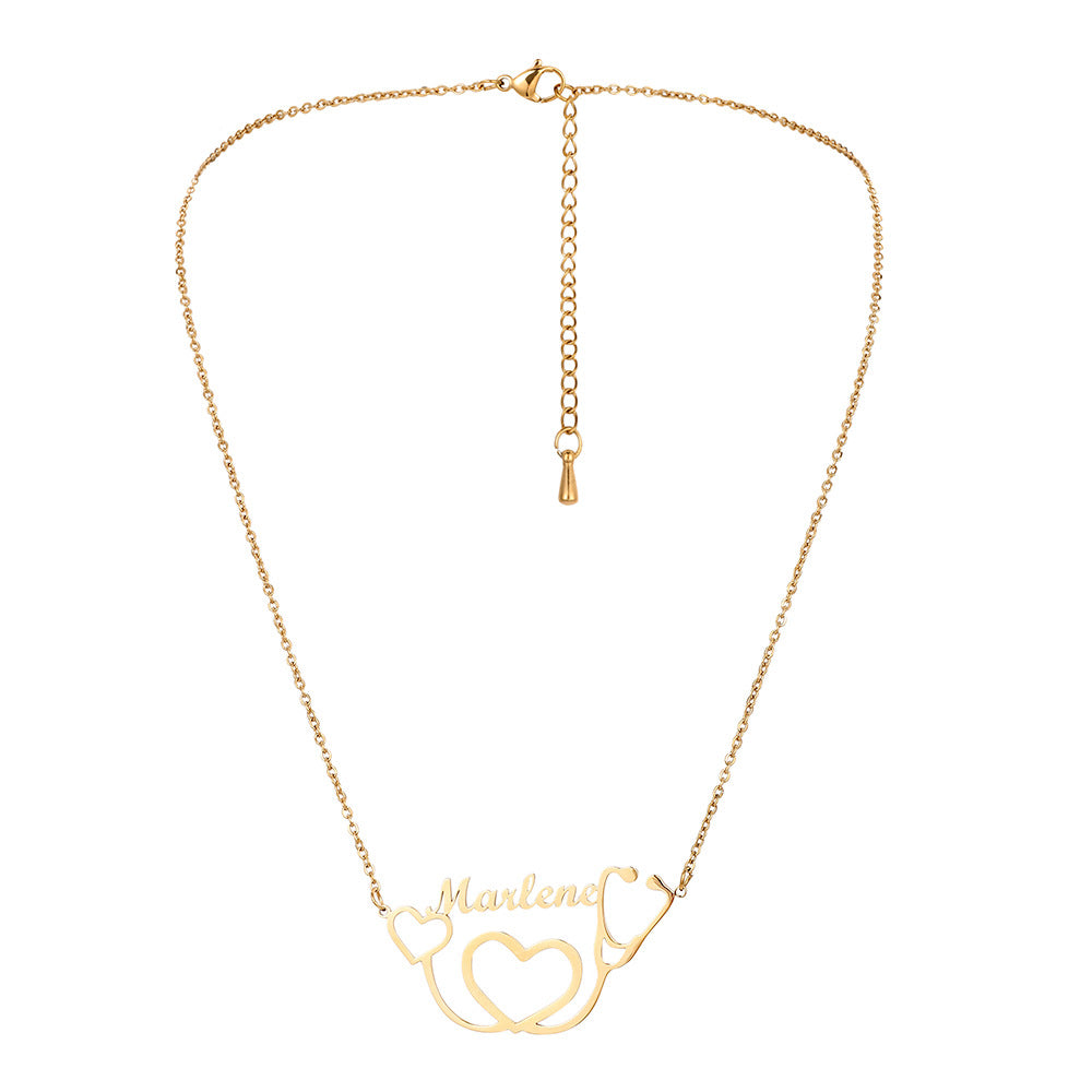 Custom Name Necklace-Listen to Your Heart
