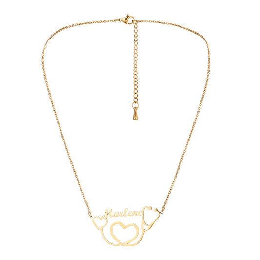 Custom Name Necklace-Listen to Your Heart