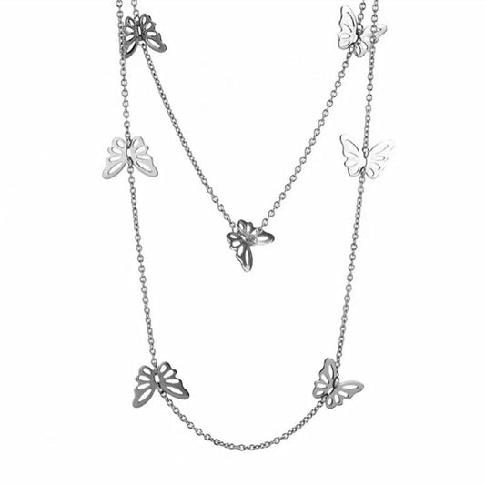 Double Layered Butterfly Necklace