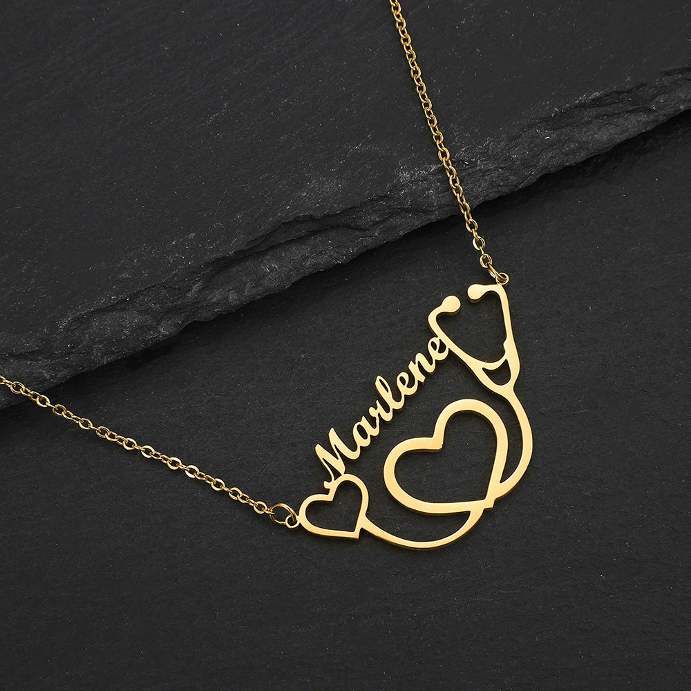 Custom Name Necklace-Listen to Your Heart