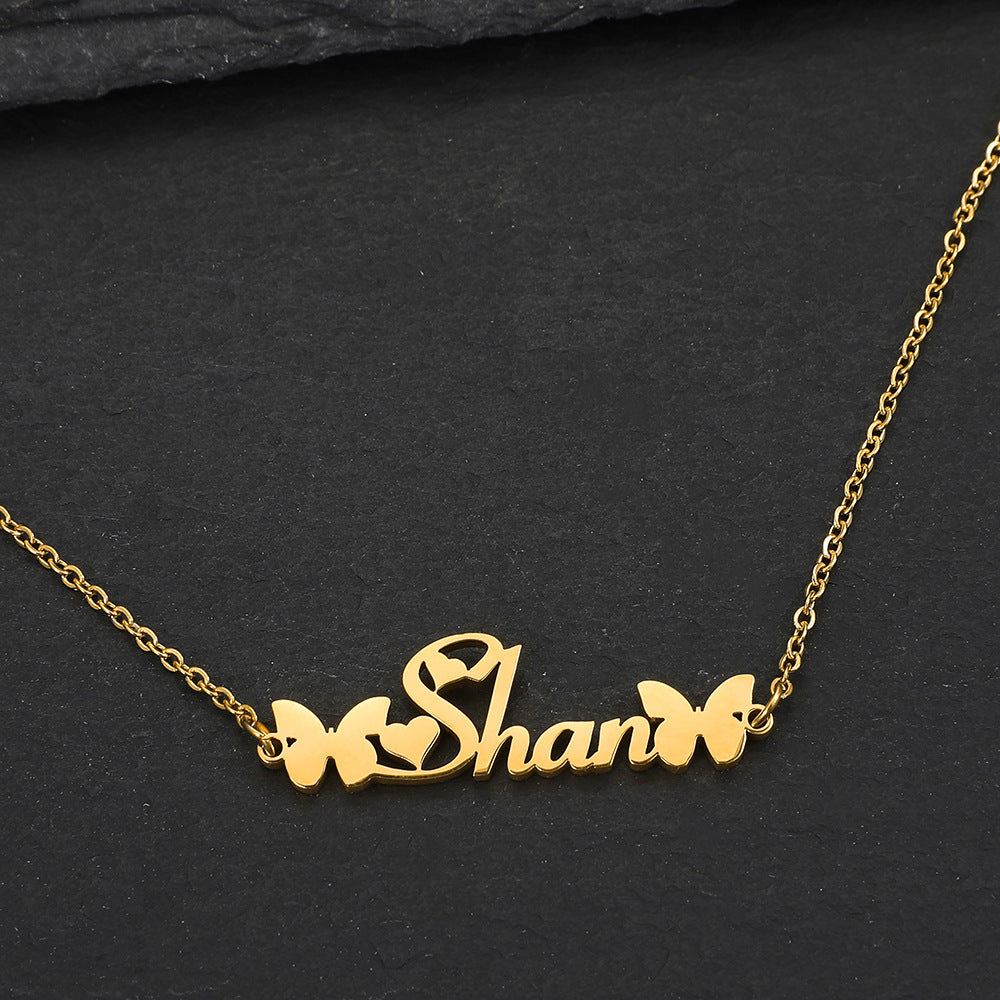Custom Name Necklace-Butterfly