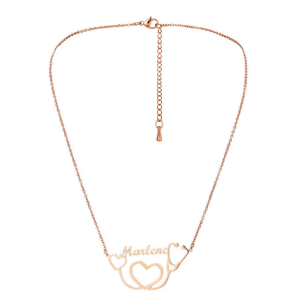Custom Name Necklace-Listen to Your Heart