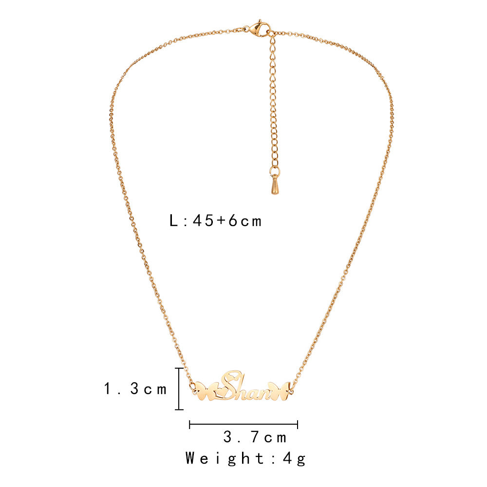 Custom Name Necklace-Butterfly