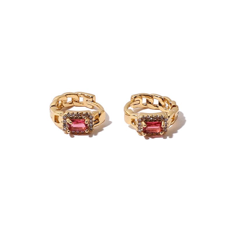 Red Zircon Hoops