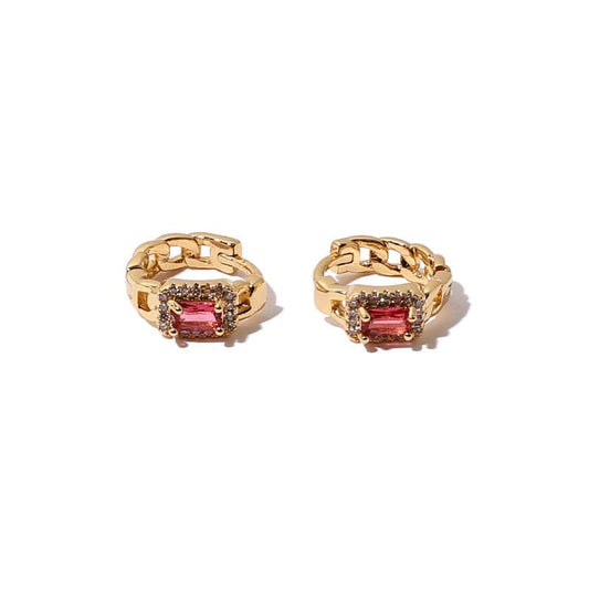 Red Zircon Hoops