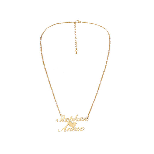 Custom Name Necklace-I Love U
