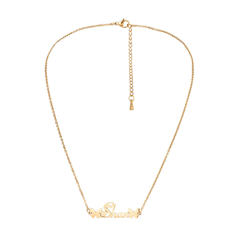 Custom Name Necklace-Butterfly