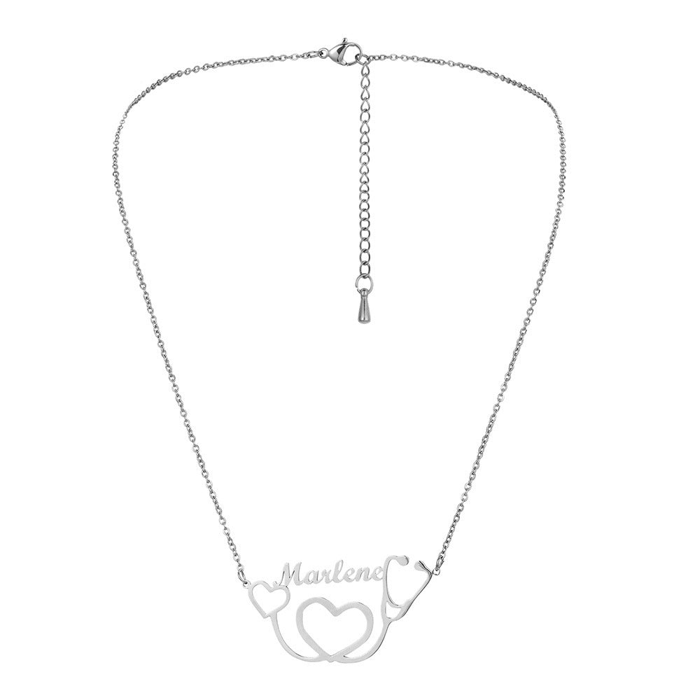 Custom Name Necklace-Listen to Your Heart