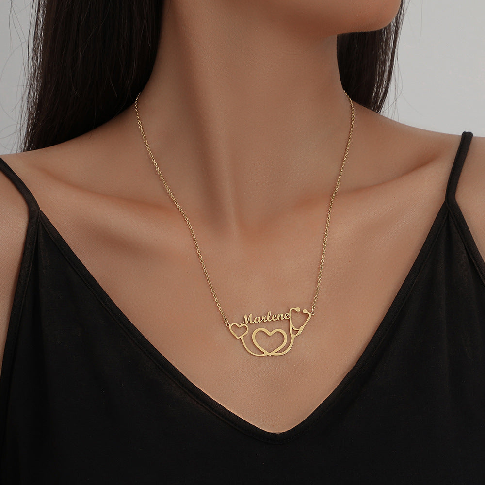 Custom Name Necklace-Listen to Your Heart