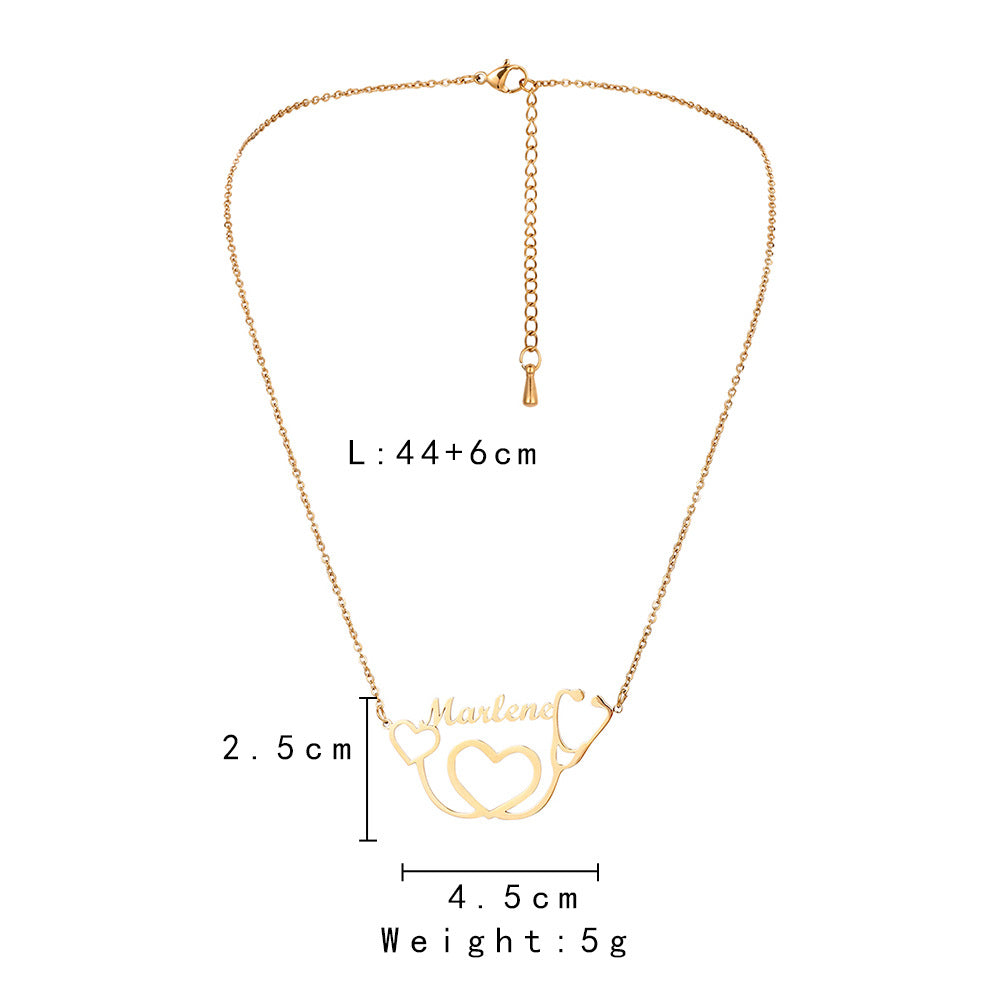 Custom Name Necklace-Listen to Your Heart