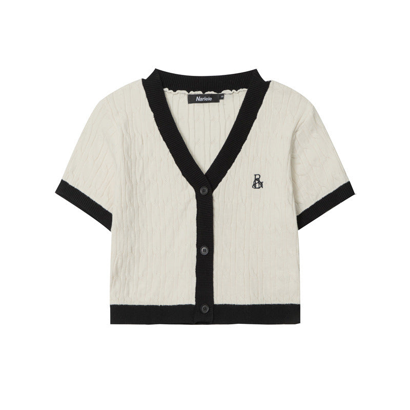 Summer V-neck short-sleeved Sweater
