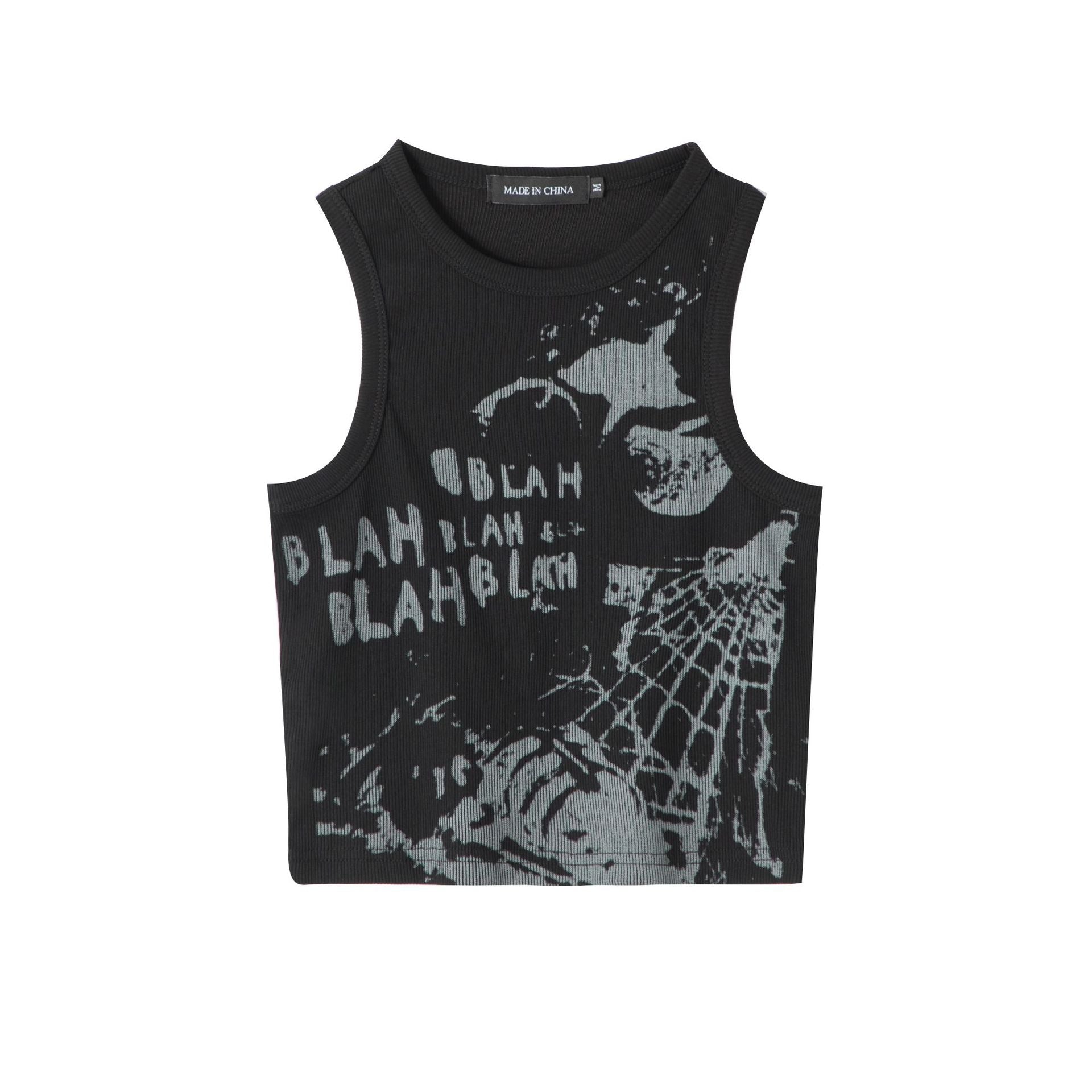 Minimalist Hip-Hop Printed Tank Top