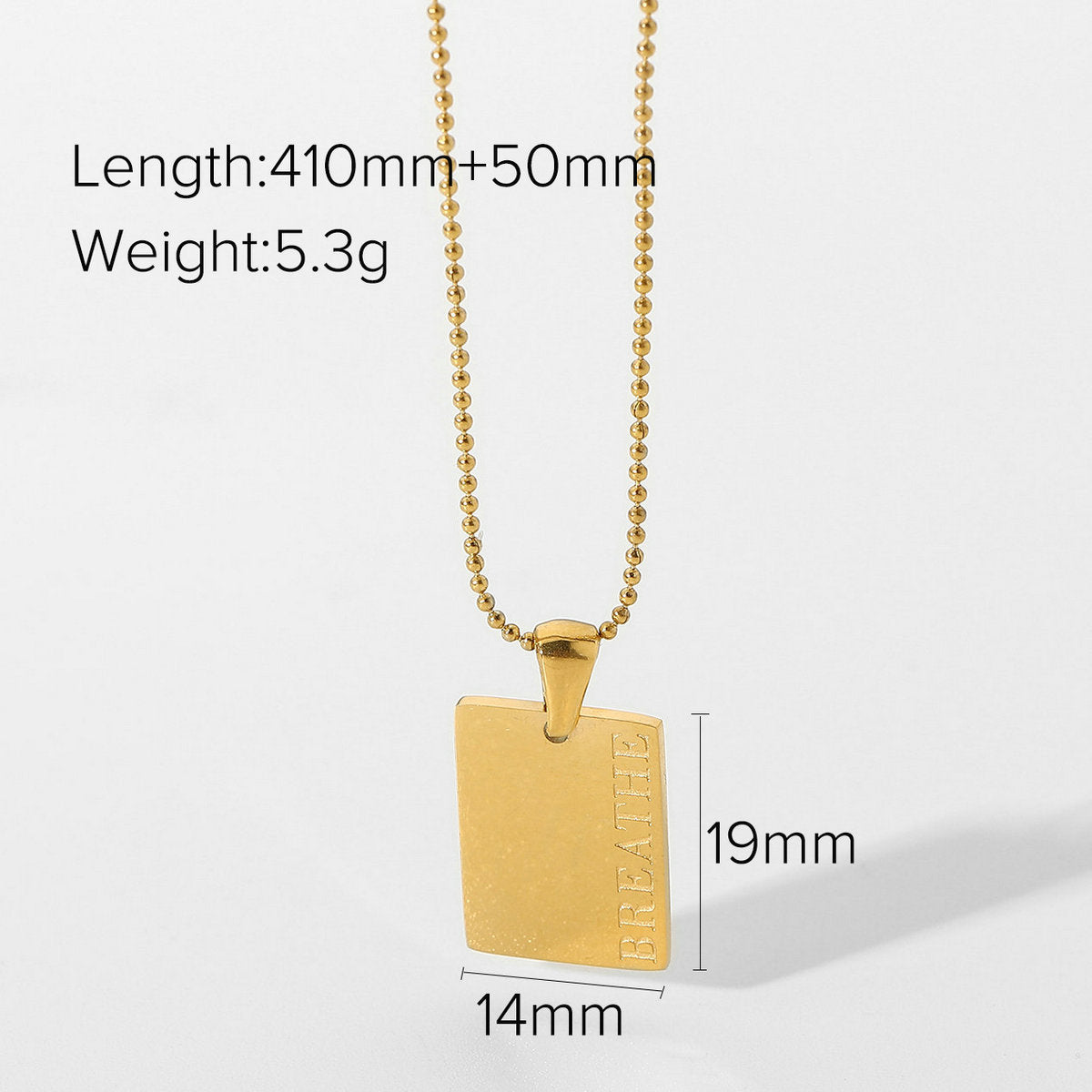 Character Engraving Pendant Necklace