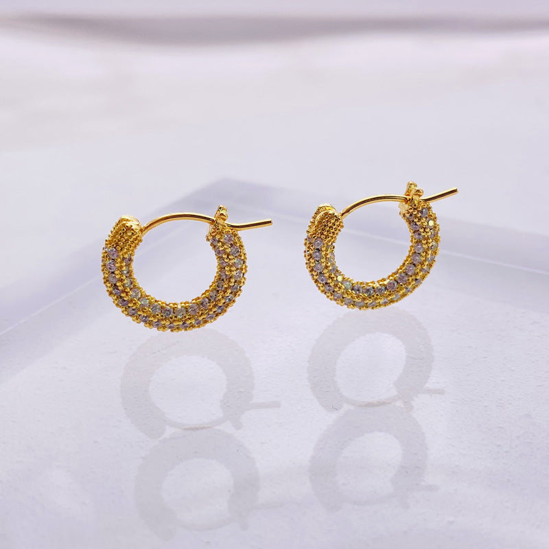 Full Zircon Hoop Earrings