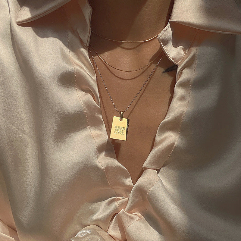 Character Engraving Pendant Necklace