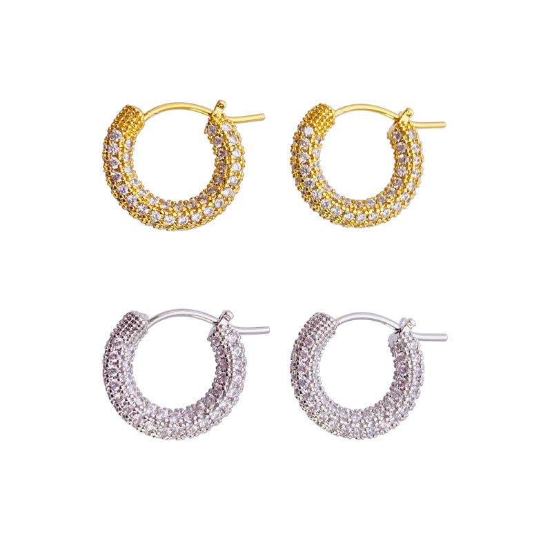 Full Zircon Hoop Earrings