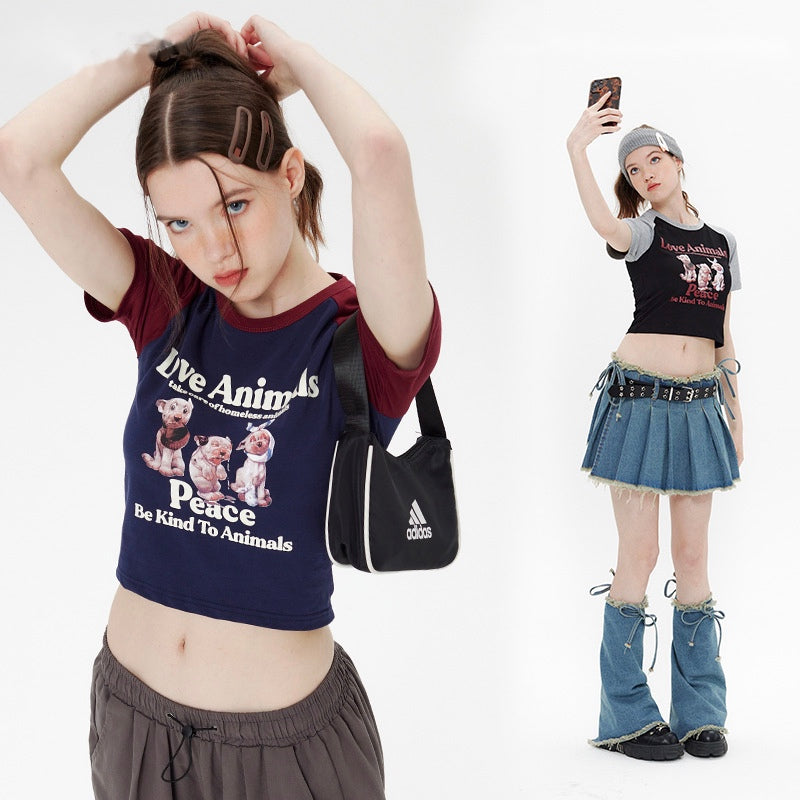 Cute Dog Print T-shirt