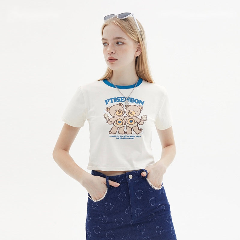Cartoon Bear Crop Top