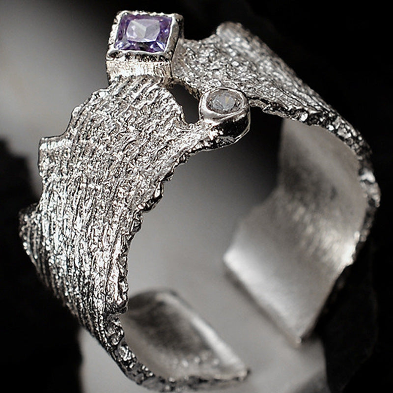 Niche Design Textured Open Ring