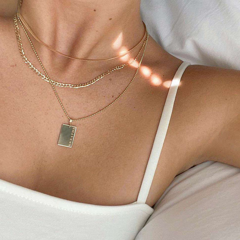 Character Engraving Pendant Necklace