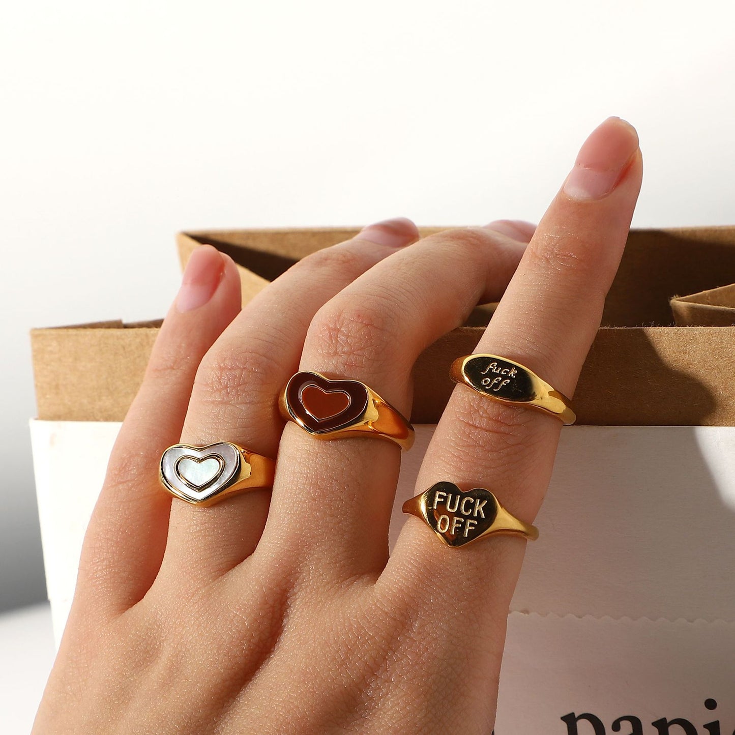 Letter Printed Ring