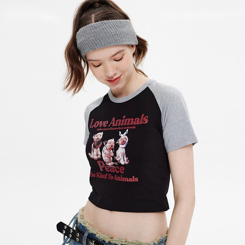 Cute Dog Print T-shirt