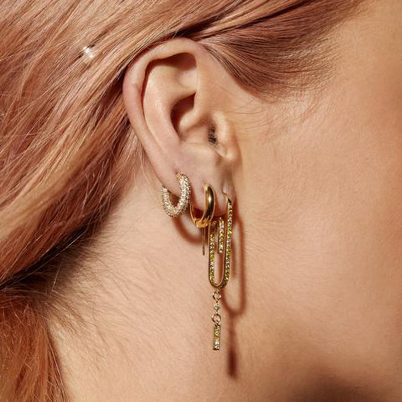 Full Zircon Hoop Earrings