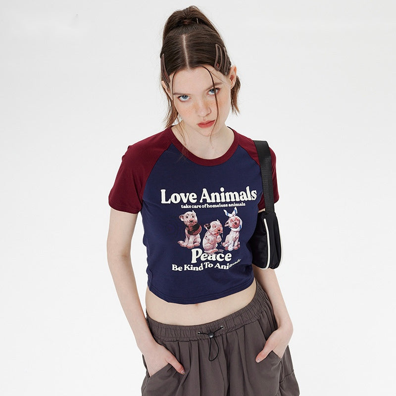 Cute Dog Print T-shirt